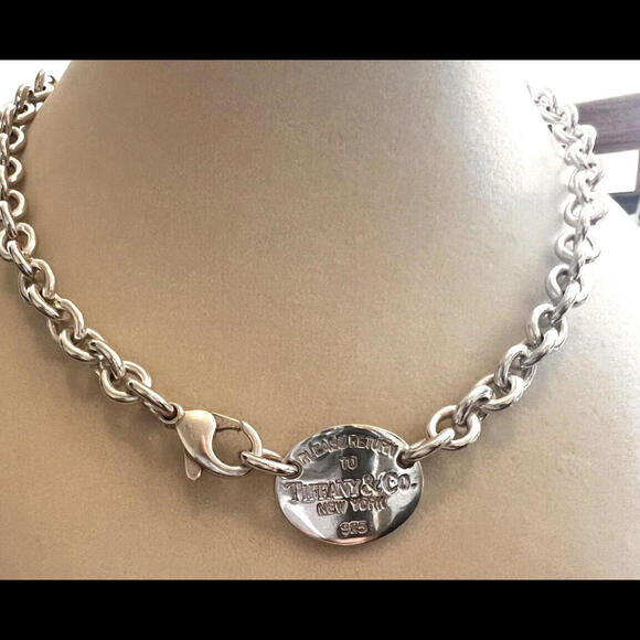 Tiffany & Co. Return to Tiffany Ova1 16 in Necklace with Pendant 925 Sterling - Picture 2 of 7